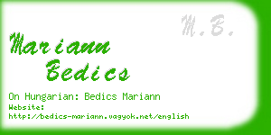 mariann bedics business card